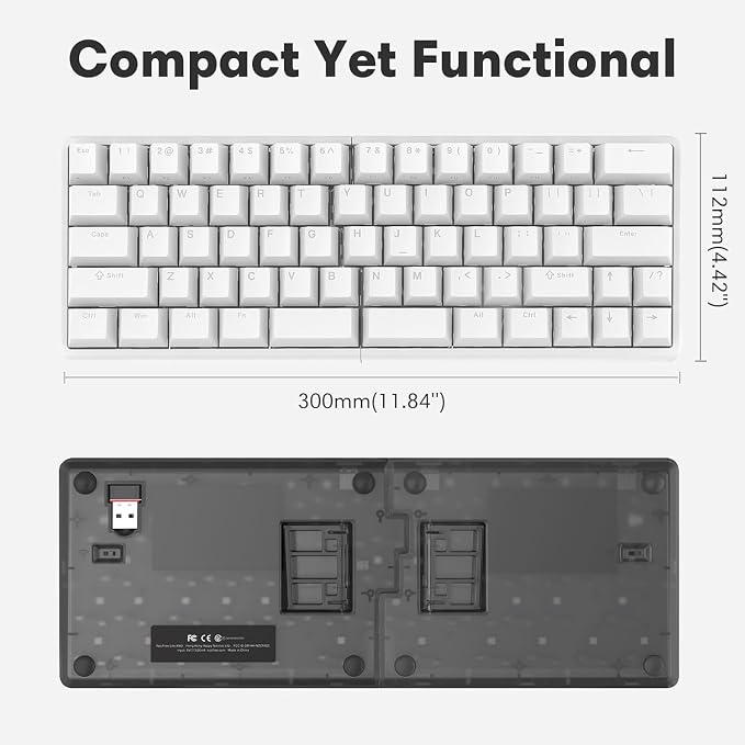Lite: Wireless Ergonomic Split Mechanical Keyboard Hot Swappable, Compact 60% - Image 4
