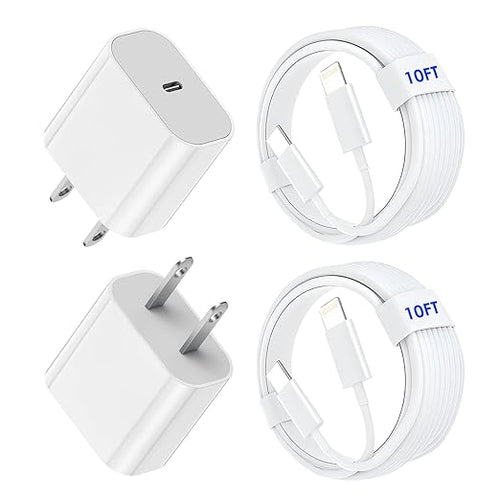 2Pack Fast Charger iPhone, 10FT iPhone Charger Fast Charging USB C to Lightning by TrimDish