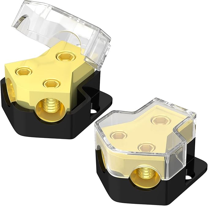 12V Power Distribution Block Car Audio Amp Splitter 2 Way 0/2/4 Gauge in 4/6/8 by RVBOATPAT
