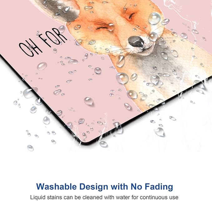 Mouse Pad, Cute Fox Mouse Pad for Women, Washable Square Cloth Mousepad for - Image 5