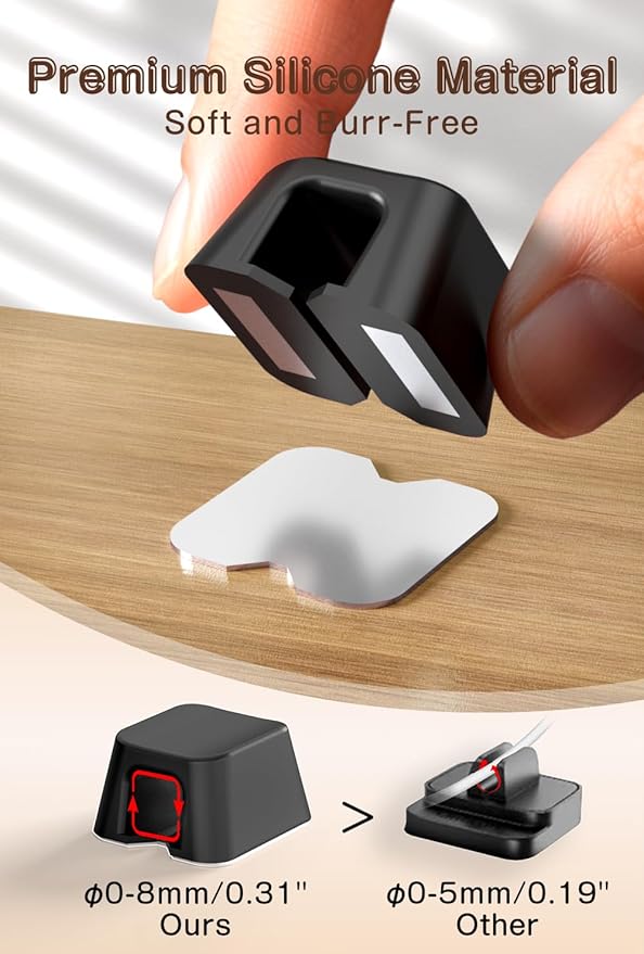 Maveek Magnetic Cord Clips, Cable Holder Magnet Silicone Cord Organizer - Image 4