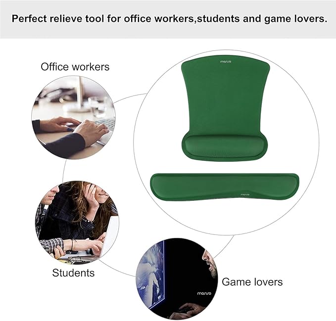 MOSISO Wrist Rest Support for Mouse Pad & Keyboard Set, Ergonomic Mousepad - Image 6