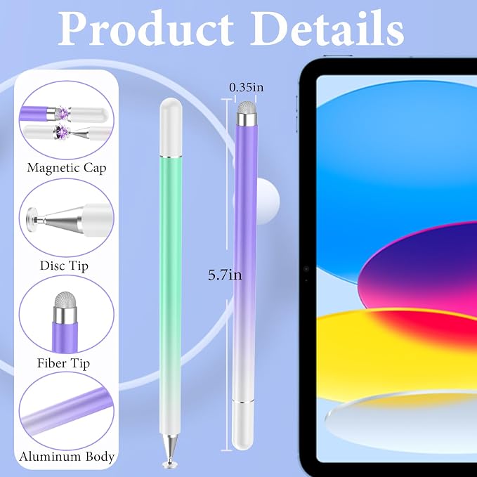 Stylus Pens for Touch Screens, High Precision Magnetic Disc Universal Stylus - Image 2