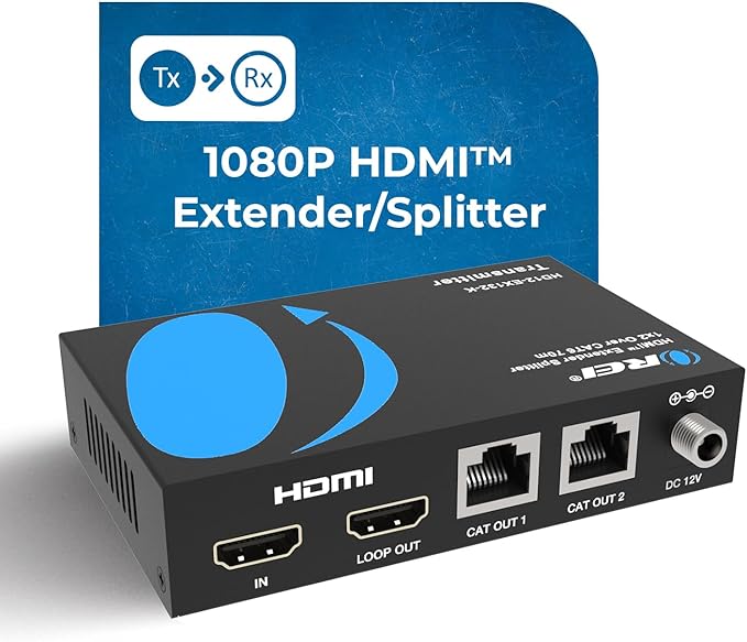 OREI 1X2 HDMI Extender Splitter Over Single CAT6/7 Cable Uncompressed 1080P - Image 6