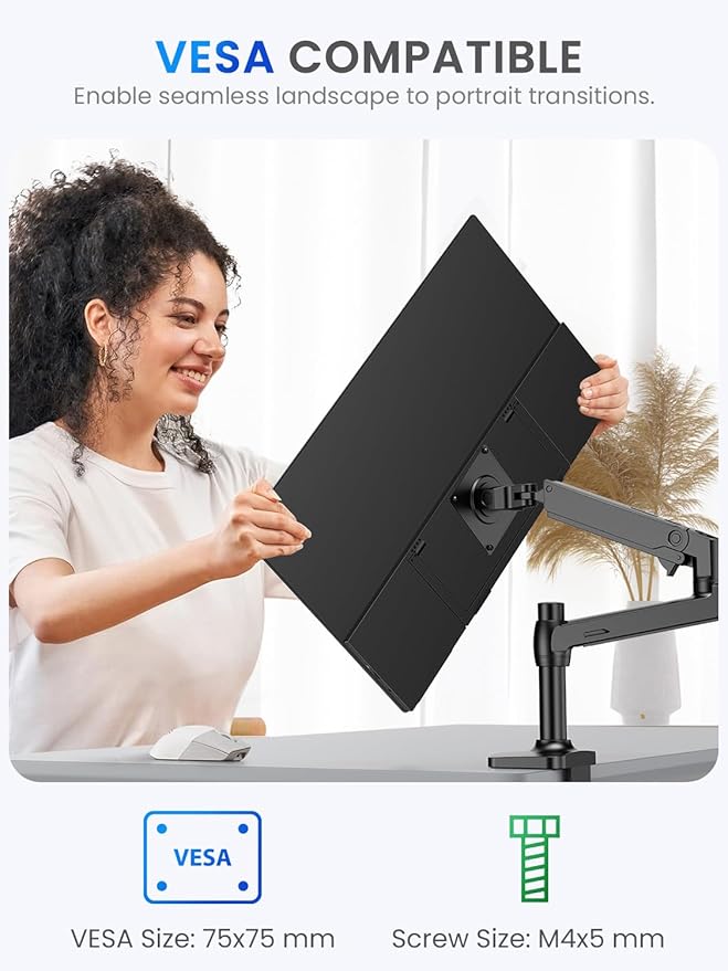 UPERFECT 21.5” 120HZ Portable Monitor w/Kickstand & VESA, Large Portable Gaming - Image 5