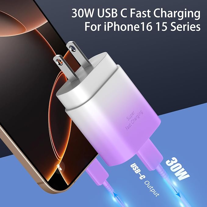 Phone 15 Charger Fast Charging, 30W USB C Wall Chargers, Phone 15 Pro Max - Image 2