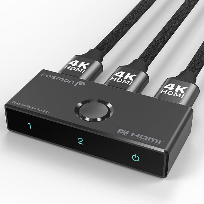 Fosmon 4K HDMI Switch 4K@60Hz, Bi-Directional 1 in 2 Out / 2 in 1 Out HDMI by Fosmon