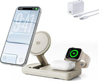 THREEKEY Qi2 25W MagSafe 3-in-1 Wireless Charging Station, MFI Certified by by THREEKEY