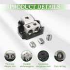 BOJACK 2 Way Power Distribution Connecting Block 1x0/2/4 Gauge Input 2x4/8 - Image 6