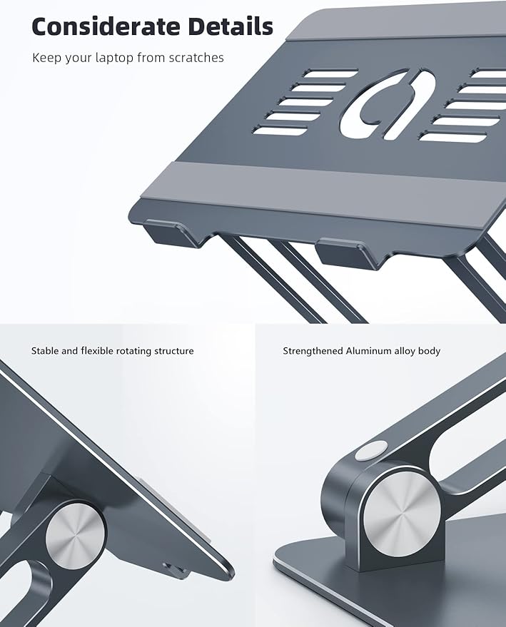 Lamicall Adjustable Laptop Stand, Portable Laptop Riser, Aluminum Laptop Stand - Image 7