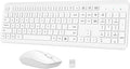 Wireless Keyboard and Mouse Combo, Full-Size Silent Ergonomic Keyboard and by QUASIO