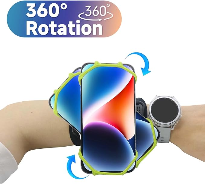 Wristband Phone Holder for Running, 360°Rotation & Detachable Sports Armband - Image 3