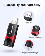 KOOTION 512GB USB Flash Drive 3.0 Thumb Drive, Retractable Zip Drive USB Memory - Image 3
