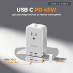 TESSAN Universal Travel Adapter PD 45W, Ultra Thin International Power Adapter - Image 2