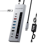 Powered USB C Hub, 10-in-1 USB 3.2 Data Hub by PULWTOP