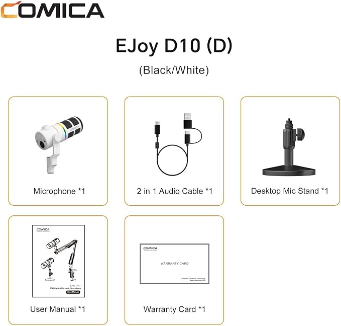 COMICA EJoy D10 D USB/XLR Dynamic Microphone - Image 2