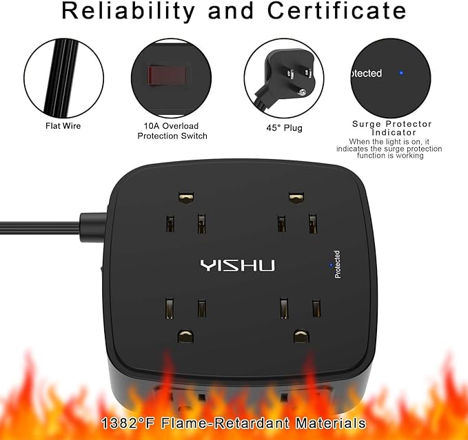 6 Ft Surge Protector Power Strip - Image 6