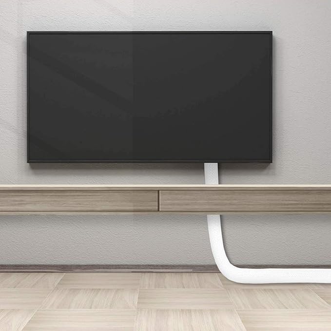 20ft - 1 inch White Cable Sleeve, Cable Organizer - Image 7