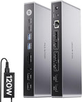 Displaylink Docking Station, USB C DisplayLink Dock Dual Displays by PULWTOP