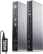 Displaylink Docking Station, USB C DisplayLink Dock Dual Displays by PULWTOP