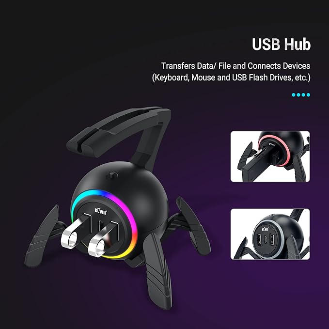 KIWIFOTOS Mouse Bungee RGB Gaming Mouse Cord Holder Controller, Upgraded - Image 5