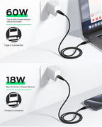 YKZ 3 in 1 Magnetic USB C to C Cable, Magnet Charging Cable, PD 60W Fast - Image 3
