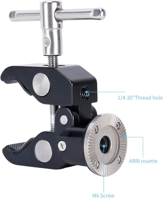 NICEYRIG Super Clamp to Rosette Mount Adapter, Maximum 50mm Adjustable Jaw - Image 2