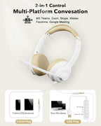 USB Headset with Microphone for PC, On-Ear Computer Laptop Headphones with - Image 5