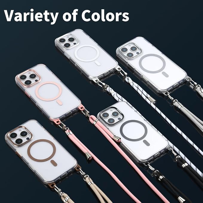for iPhone 16 Pro Case with 62.99 inch Lanyard, Classic Clear&Gray Magnetic - Image 7