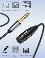 DUKABEL 1/4" TRS to XLR Adapter, Microphone Cable, 8FT/2.4Meters Balanced - Image 2
