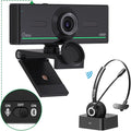 Webcam with Headset and Microphone, 1080P Webcam with Privacy Cover, Plug and by Gsou