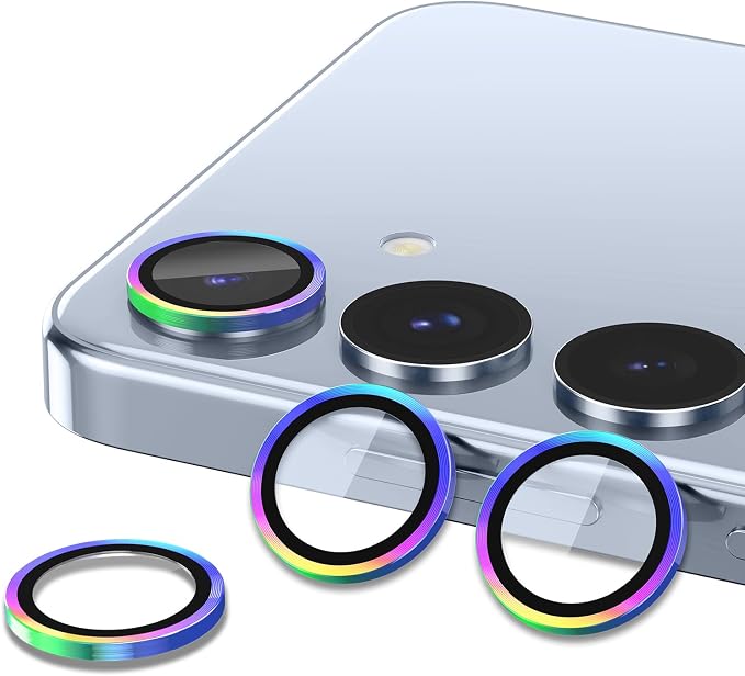 for Samsung Galaxy S25 Camera Lens Protector, Individual Metal Ring Tempered - Image 2