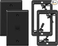 VCE Black Ethernet Wall Plate, 1-Port CAT6 Wall Plate and Jack, RJ45 Keystone by VCE
