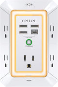 3-Sided Outlet Extender with Night Light by QINLIANF
