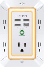 3-Sided Outlet Extender with Night Light by QINLIANF