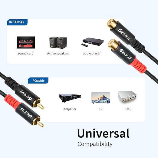 evinal RCA Female to Male Extension Cable - Image 2