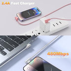 iPhone Charger 3 Pack 10FT USB A to Lightning Cables 90 Degree Charge Cable MFi - Image 3