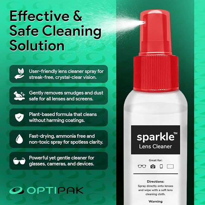 Sparkle Anti-Reflective Lens Cleaner Spray kit | 1oz Glasses Cleaner Spray + - Image 2