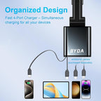 Retractable Car Charger, 4 in 1 Fast Charging USB-C & USB-A Compatible - Image 7