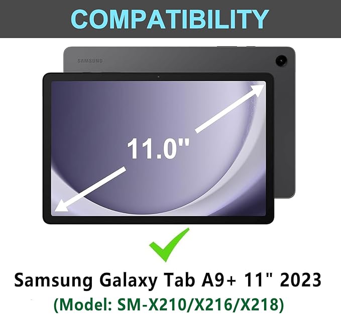 Galaxy Tab A9 Plus Case with Keyboard 5G 11 Inch 2023, 7 Color Backlit - Image 7