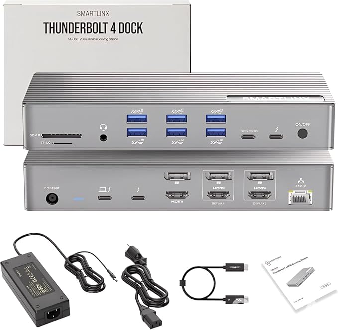 Thunderbolt 4 Dock with DisplayLink by Smartlinx