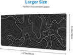 Topographic Contour Extended Big Mouse Pad Large, Gaming Mouse Pad Desk Pad - Image 2