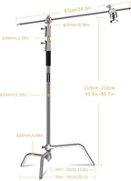 LOMTAP C Stand Light Stand Stainless Metal Photography Kit - Image 3