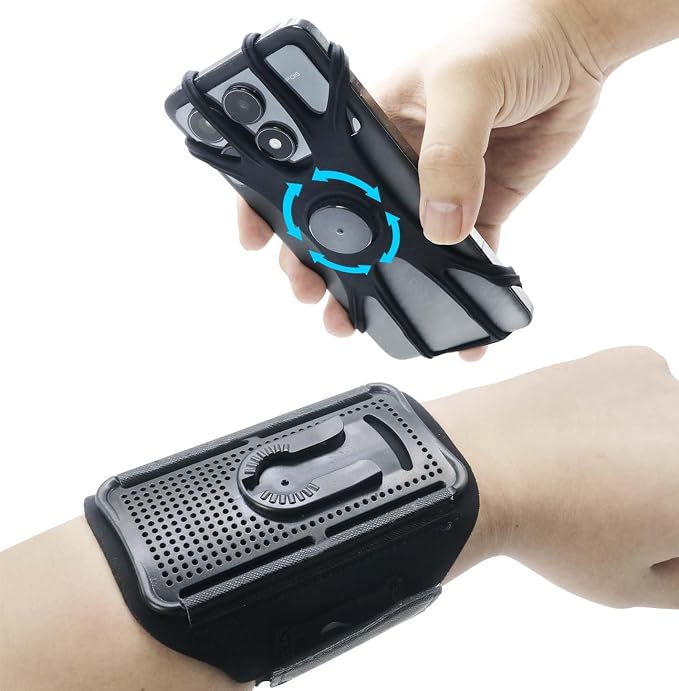 Wristband Phone Holder, HCcolo 360°Rotatable Universal Sports Wristband by HCcolo