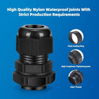 Cable Gland 12 Pack 1/2" NPT Waterproof Adjustable Connector Strain Relief Cord - Image 5