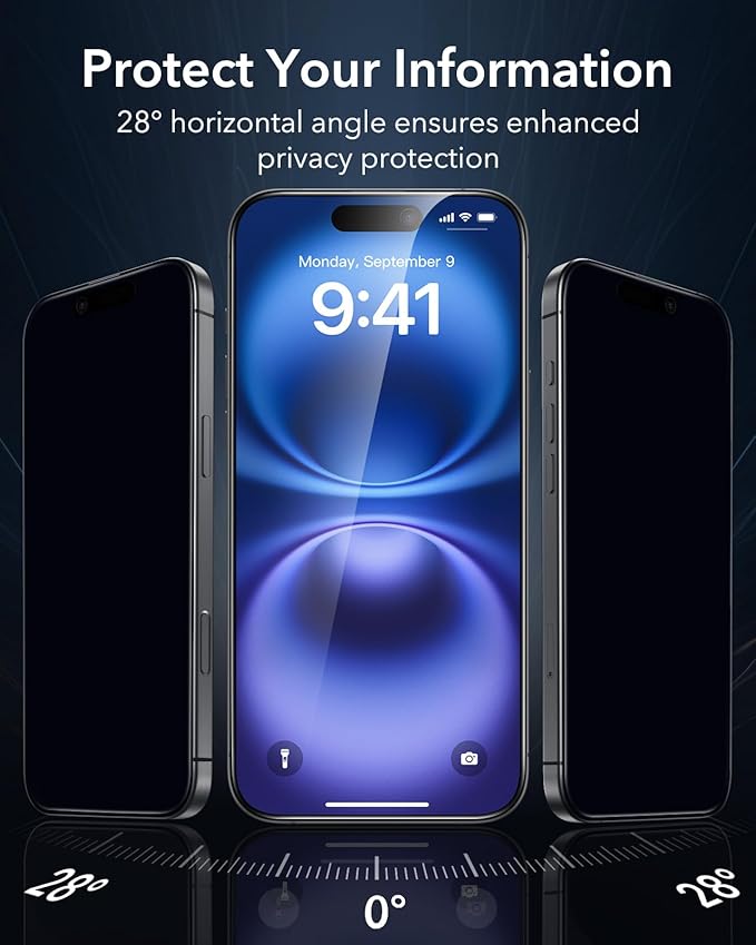 ESR 3 Pack for iPhone 16 Plus/iPhone 15 Plus Privacy Screen Protector, Anti-spy - Image 3