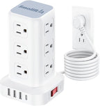 PD 20W USB C Surge Protector, Mini Power Strip Tower Travel 12 AC 4 USB Power by SMALLRT
