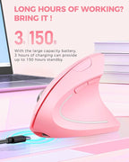 Lekvey Ergonomic Mouse, Vertical Wireless Mouse, Rechargeable 2.4 GHz USB - Image 4