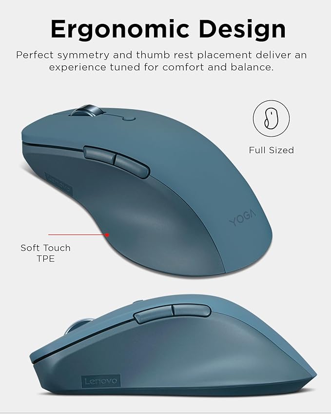 Lenovo Yoga Pro Mouse, USB-C Rechargable, Dual Mode Bluetooth, 6 Button - Image 2
