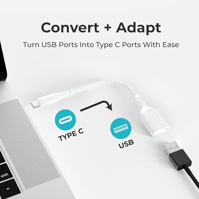 BLACK+DECKER USB C to USB A Adapter, USB C Male to USB Female Adapter Nylon - Image 4